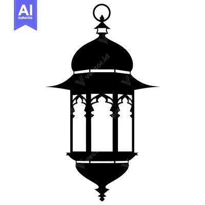 Ornate Silhouette of a Hanging Lantern with Intricate Designs