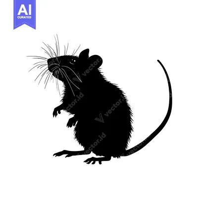 Popular premium asset: Black and White Silhouette of a Standing Mouse