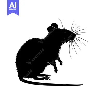 Popular premium asset: Black and White Silhouette of a Mouse with a Long Tail