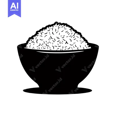 Aset premium populer: A Bowl Filled with a Heap of White Rice