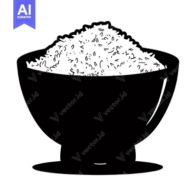 Aset premium populer: A Bowl of Rice with a Pedestal Base