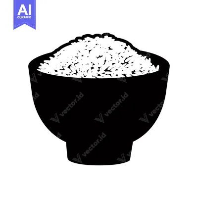 Popular premium asset: A Silhouette of a Bowl Filled with Rice