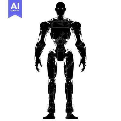 Popular premium asset: Silhouette of a humanoid robot with intricate mechanical details