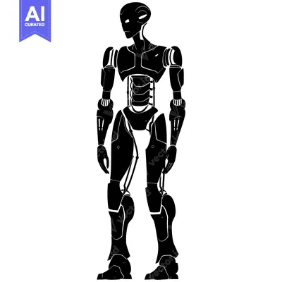 Popular premium asset: Silhouette of a Futuristic Robot with Detailed Features