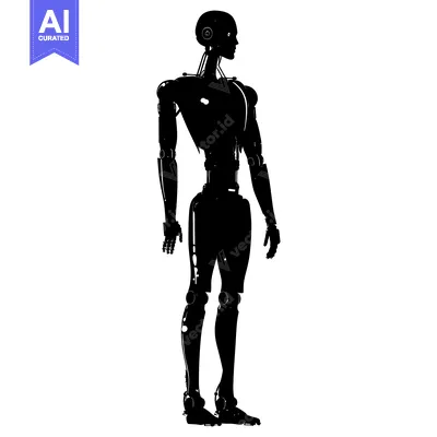 Premium design asset: Silhouette of a Robotic Humanoid Standing with Arms at Its Sides