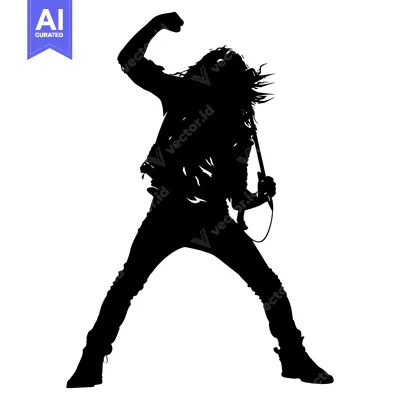 Popular premium asset: Silhouette of a Rock Star Performing on Stage