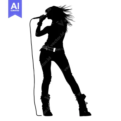 Popular premium asset: Silhouette of a Woman Singing into a Microphone
