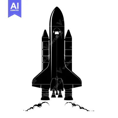 Space Shuttle Taking Off With Smoke Trails