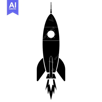 Popular premium asset: Black and White Silhouette of a Rocket Launching