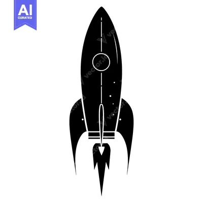 Popular premium asset: A Black and White Illustration of a Rocket Taking Off