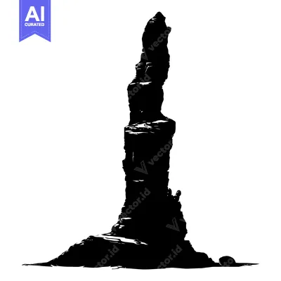 Aset premium populer: Tall Rock Formation with a Smaller Rock in the Foreground
