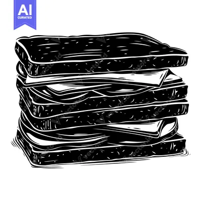 Aset premium populer: A Black and White Illustration of a Tall Sandwich with Multiple Layers