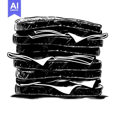 Premium design asset: A Tall Stack of Multi-Layered Sandwiches with Visible Fillings