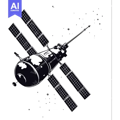Popular premium asset: A Space Station with Solar Panels in Orbit