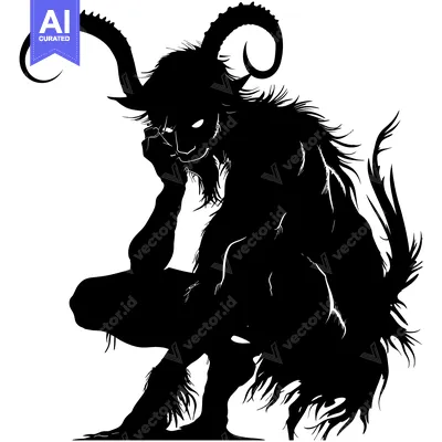 Popular premium asset: Silhouette of a Sitting Demon with Horns and a Tail