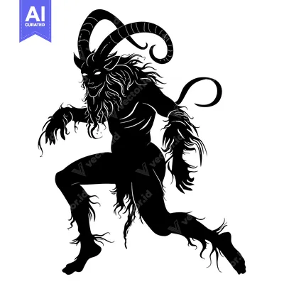 Popular premium asset: Black and white silhouette of a monstrous creature with horns and fur.