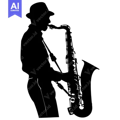 Popular premium asset: Silhouette of a Musician Playing a Saxophone