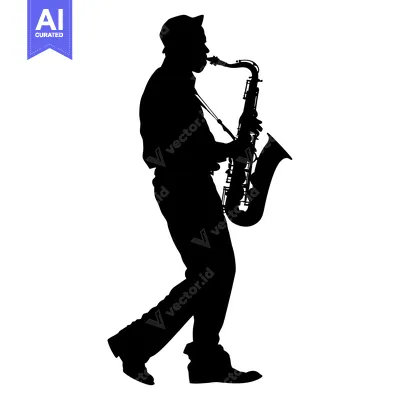Popular premium asset: Silhouette of a Man Playing the Saxophone