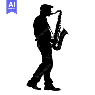 Silhouette of a Saxophone Player in Performance