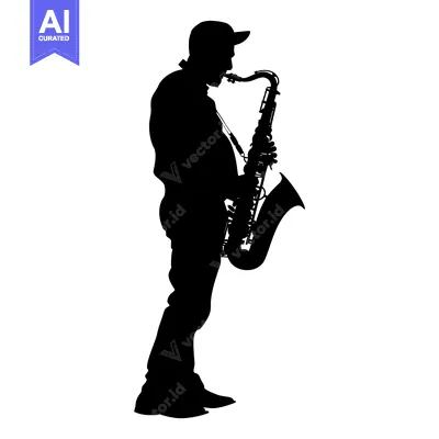 Popular premium asset: Silhouette of a Saxophonist Playing a Saxophone