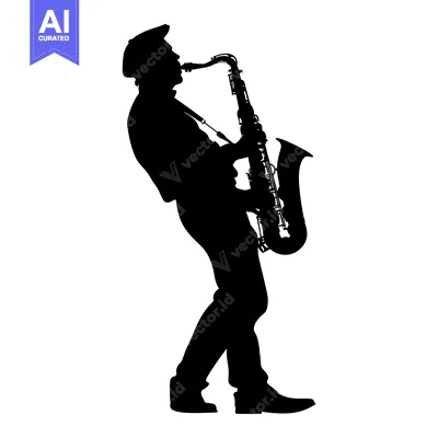 Popular premium asset: Silhouette of a Man Playing the Saxophone