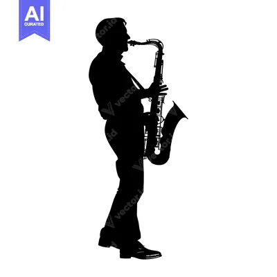 Popular premium asset: Silhouette of a Man Playing the Saxophone