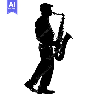 Popular premium asset: Silhouette of a Saxophonist Playing a Saxophone