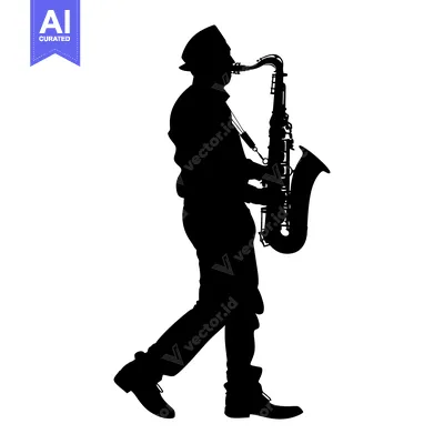 Silhouette of a Man Playing the Saxophone