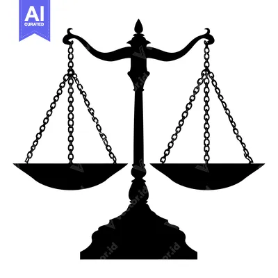 Black Silhouette of a Classic Scale of Justice