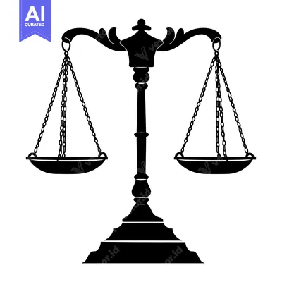 Black and White Silhouette of a Traditional Scale