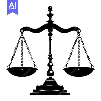 Aset premium populer: Silhouette of a Traditional Scale of Justice