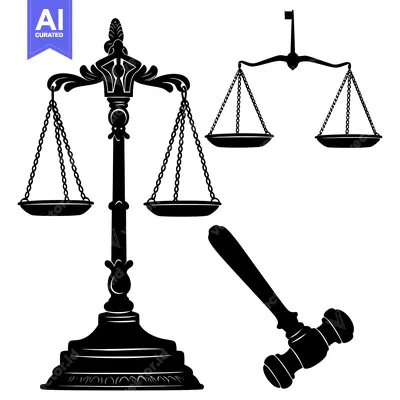 Scales of Justice with Gavel Illustration