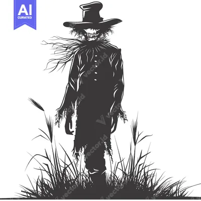 A Grim Reaper-like Scarecrow in a Field of Tall Grass