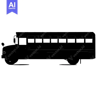 Aset premium populer: Silhouette of a School Bus Viewed from the Side
