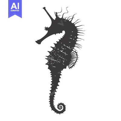 Popular premium asset: Black and White Silhouette of a Seahorse