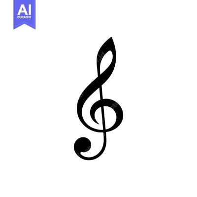 Aset premium populer: Black and White Treble Clef Symbol