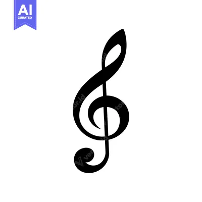 Aset premium populer: Black and White Treble Clef Music Symbol