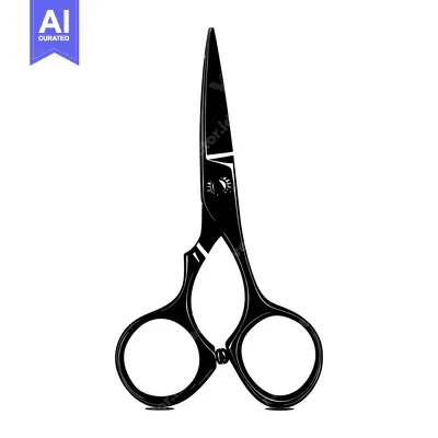 Premium design asset: Black and White Silhouette of a Pair of Scissors