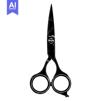 Aset desain premium: Black and White Illustration of a Pair of Scissors