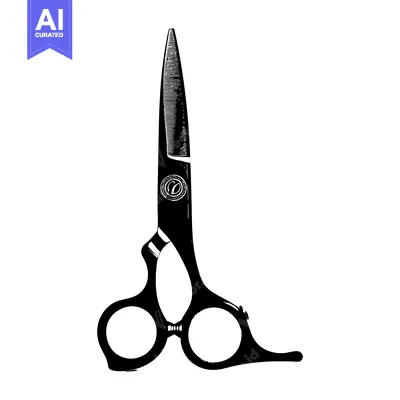 Aset desain premium: Black and White Illustration of a Pair of Professional Hairdressing Sc