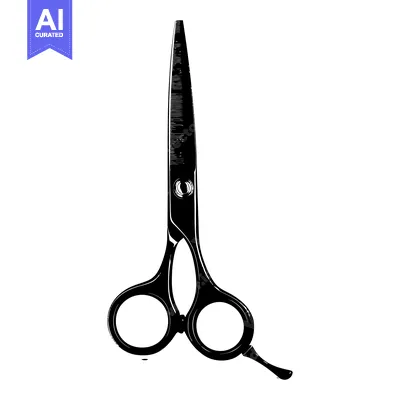 Aset desain premium: A Black and White Silhouette of a Pair of Scissors