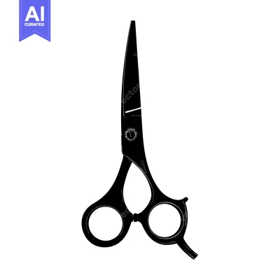 Premium design asset: Black and White Silhouette of Open Scissors