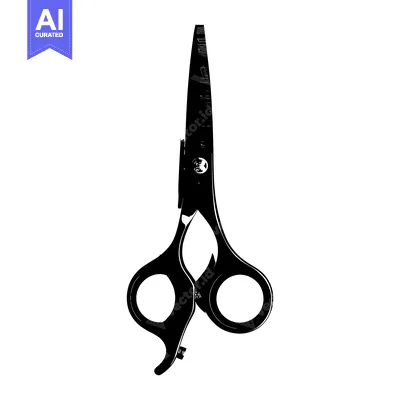 Popular premium asset: Black and White Silhouette of Hairdressing Scissors