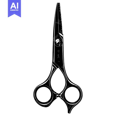 Premium design asset: Black and White Silhouette of a Pair of Scissors