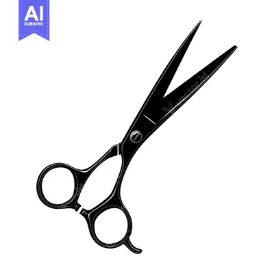 Aset premium populer: Black and White Silhouette of Open Scissors