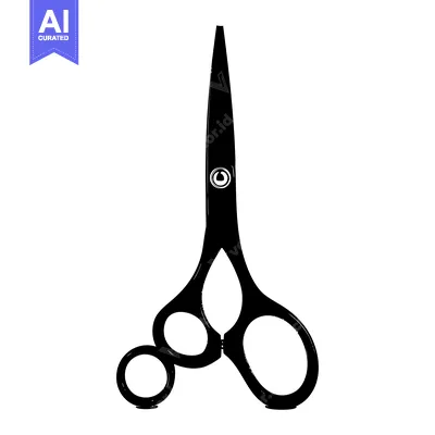 Aset premium populer: Black Scissors with Three Rings on the Handle