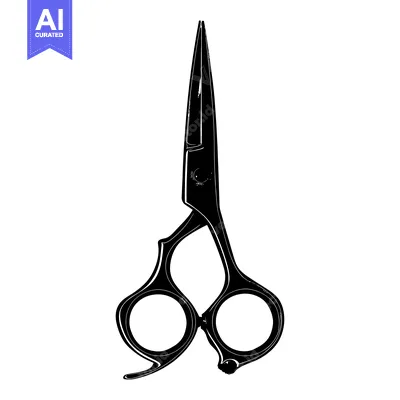 Premium design asset: Black and White Silhouette of a Pair of Scissors