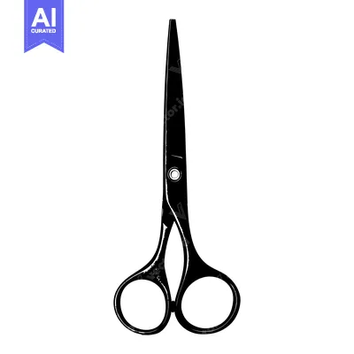 Premium design asset: Black and White Silhouette of a Pair of Scissors