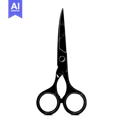 Aset premium populer: Black and White Silhouette of a Pair of Scissors