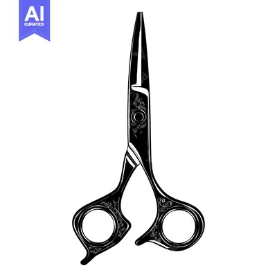 Aset premium populer: Ornate Black Scissors with Decorative Detailing